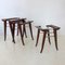Mahogany Nesting Tables by Maxime Old, France, 1940, Set of 3 5