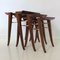 Mahogany Nesting Tables by Maxime Old, France, 1940, Set of 3 8