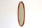 Ovaler Spiegel mit Holzrahmen, 1950er 2