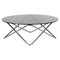 Space Age Smoky Glass & Chromed Iron Structure Coffee Table, 1970s, Image 1
