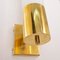 Vintage Italian Brass Wall Lamp with Satin White Shade from Stilnovo 4