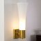 Vintage Italian Brass Wall Lamp with Satin White Shade from Stilnovo 7