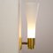 Vintage Italian Brass Wall Lamp with Satin White Shade from Stilnovo 3