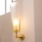 Lampada da parete vintage in ottone con paralume bianco satinato di Stilnovo, Italia, Immagine 7