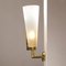 Vintage Italian Brass Wall Lamp with Satin White Shade from Stilnovo, Image 4