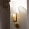 Vintage Italian Brass Wall Lamp with Satin White Shade from Stilnovo 9