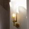 Vintage Italian Brass Wall Lamp with Satin White Shade from Stilnovo, Image 9
