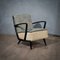 Mid-Century Italian Beech Wood & Combined Velvet Armchairs, 1950, Set of 2, Image 8