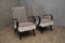 Mid-Century Italian Combined White Velvet & Beech Wood Armchairs, 1950, Set of 2 1