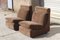 Modular Armchairs or 2-Seat Sofa in Brown Velvet by Walter Knoll Collection, Set of 2 7