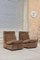 Modular Armchairs or 2-Seat Sofa in Brown Velvet by Walter Knoll Collection, Set of 2 1