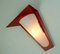 Mid-Century Red Lacquered Acrylic Metal Wall Outdoor Lamp, 1950s 3