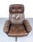 Swedish Leather Loungechair with Footrest, 1970s 5