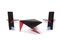 Postmodern Coffee Table with Chairs, 1980s, Set of 3, Image 4
