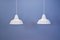 Danish Hanging Lamps in White from Nordisk Solar, 1980s, Set of 2 1