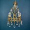 Lámpara de araña vintage con gotas de cristal, años 60, Imagen 3