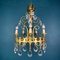 Lámpara de araña vintage con gotas de cristal, años 60, Imagen 12