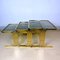Mid-Century Gold Brass Coffee Tables, Italy, 1960s, Set of 3 6