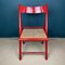 Mid-Century Red Folding Dining Chairs, Italy, 1980s, Set of 4 11
