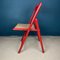 Mid-Century Red Folding Dining Chairs, Italy, 1980s, Set of 4, Image 13