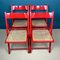 Mid-Century Red Folding Dining Chairs, Italy, 1980s, Set of 4 4