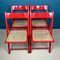 Mid-Century Red Folding Dining Chairs, Italy, 1980s, Set of 4, Image 4