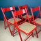 Mid-Century Red Folding Dining Chairs, Italy, 1980s, Set of 4 5