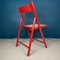 Mid-Century Red Folding Dining Chairs, Italy, 1980s, Set of 4, Image 16