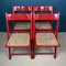 Mid-Century Red Folding Dining Chairs, Italy, 1980s, Set of 4 8