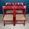 Mid-Century Red Folding Dining Chairs, Italy, 1980s, Set of 4, Image 8