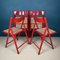 Mid-Century Red Folding Dining Chairs, Italy, 1980s, Set of 4 9