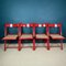 Mid-Century Red Folding Dining Chairs, Italy, 1980s, Set of 4, Image 6