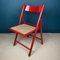Mid-Century Red Folding Dining Chairs, Italy, 1980s, Set of 4 12