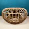 Mid-Century Wicker & Rattan Ottoman or Pouf, Italy, 1950s 10