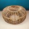 Mid-Century Wicker & Rattan Ottoman or Pouf, Italy, 1950s 3