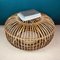 Mid-Century Wicker & Rattan Ottoman or Pouf, Italy, 1950s, Image 5