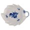 Plat en Forme de Feuille Tressée Vintage en Porcelaine Bleue de Royal Copenhagen 1