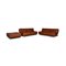 Brown Leather Tema 2-Seat Sofas with Sleep Function and Stool Set by Franz Fertig, Set of 3 1