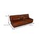 Brown Leather Tema 2-Seat Sofas with Sleep Function and Stool Set by Franz Fertig, Set of 3 3