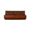 Brown Leather Tema 2-Seat Sofas with Sleep Function and Stool Set by Franz Fertig, Set of 3, Image 2