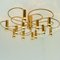 Leola Sculptural Brass 13-Light Ceiling Flush Mount, 1970s 2