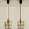 Brass and Topaz Iron Glass Pendant Lights from Kalmar, 1960s, Set of 2 12