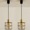 Brass and Topaz Iron Glass Pendant Lights from Kalmar, 1960s, Set of 2, Image 12