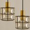 Brass and Topaz Iron Glass Pendant Lights from Kalmar, 1960s, Set of 2 3