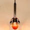 Cascade Fixture with Six Chrome and Orange Pendants in Raak Style, 1970s 16