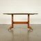 Veneered Wood and Back-Treated Glass Table, Italy, 1950s 9