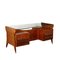 Veneered Wood, Brass and Glass Desk, Italy, 1950s 1