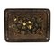 Vintage Brown Floral Tin Tray, Image 1