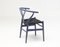 Chaise CH24 Wishbone Violette avec Assise en Corde de Papier Noire par Hans Wegner pour Carl Hansen 3