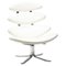 Weißer Leder EJ5 Corona Chair von Poul Volther 1